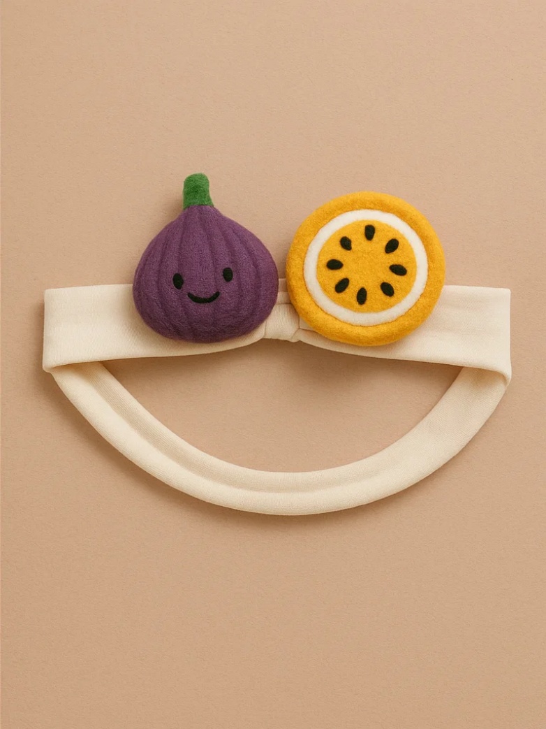 Baby Headband with Fig and Passion Fruit Plush Toys
