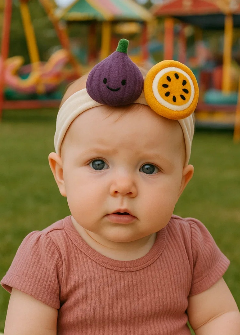Baby Headband with Fig and Passion Fruit Plush Toys
