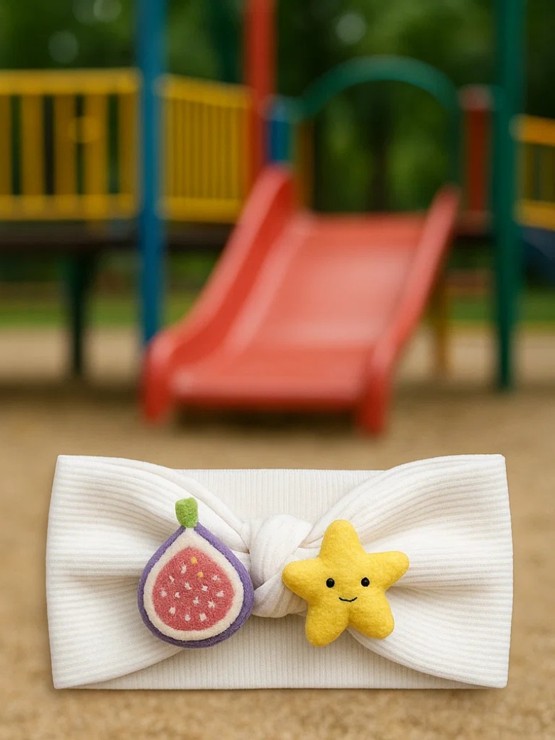 Baby Headband with Fig and Starfruit Plush Toys