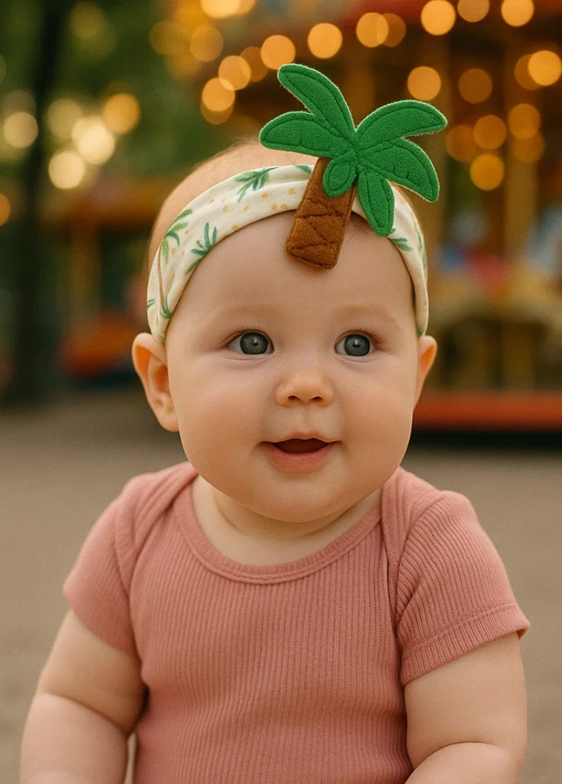 Baby Headband with Palm Tree Plush Toy