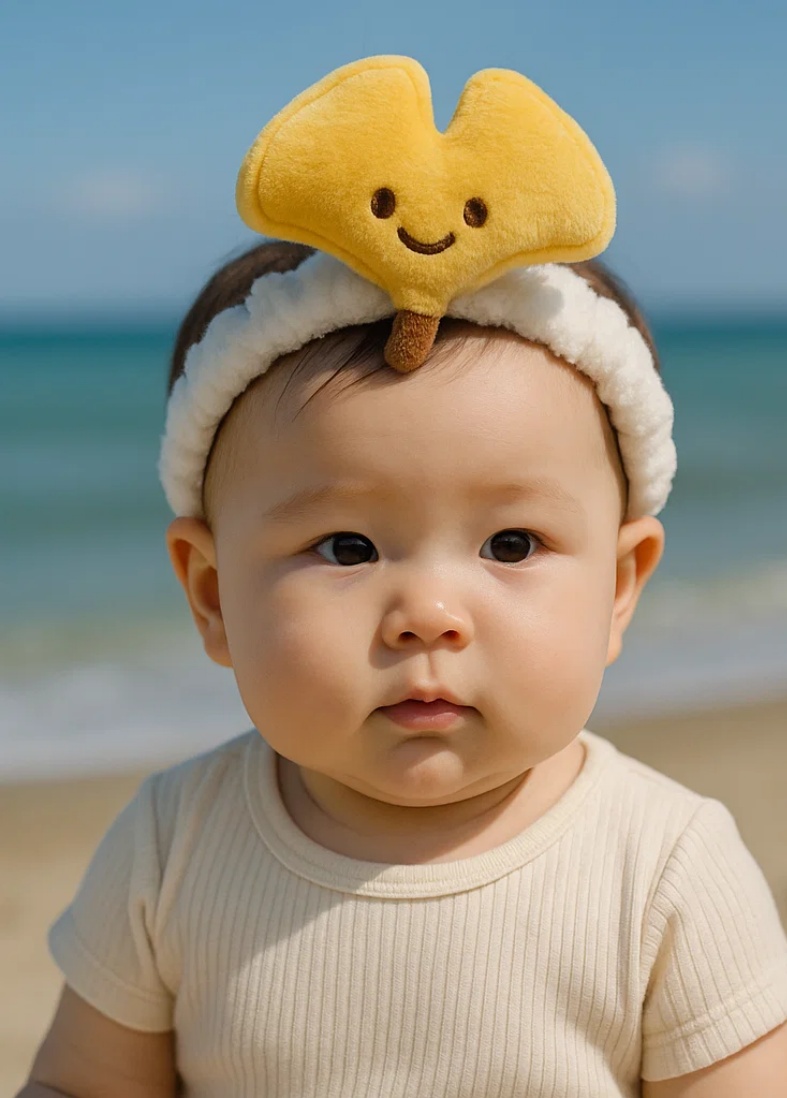 Baby Headband with Apricot Tree Plush Toy