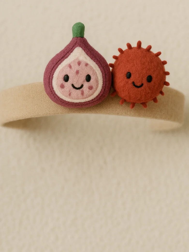 Baby Headband with Fig and Rambutan Plush Toys