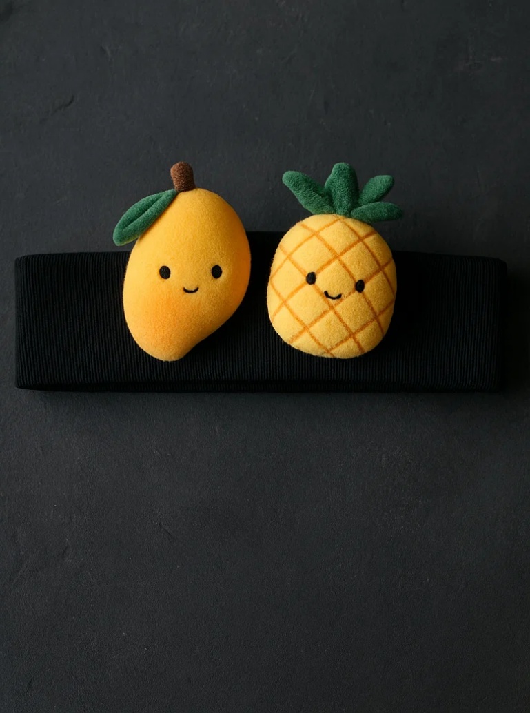 Tropical Vibes Only: Mango & Pineapple Baby Headband – Adorable and Fun!