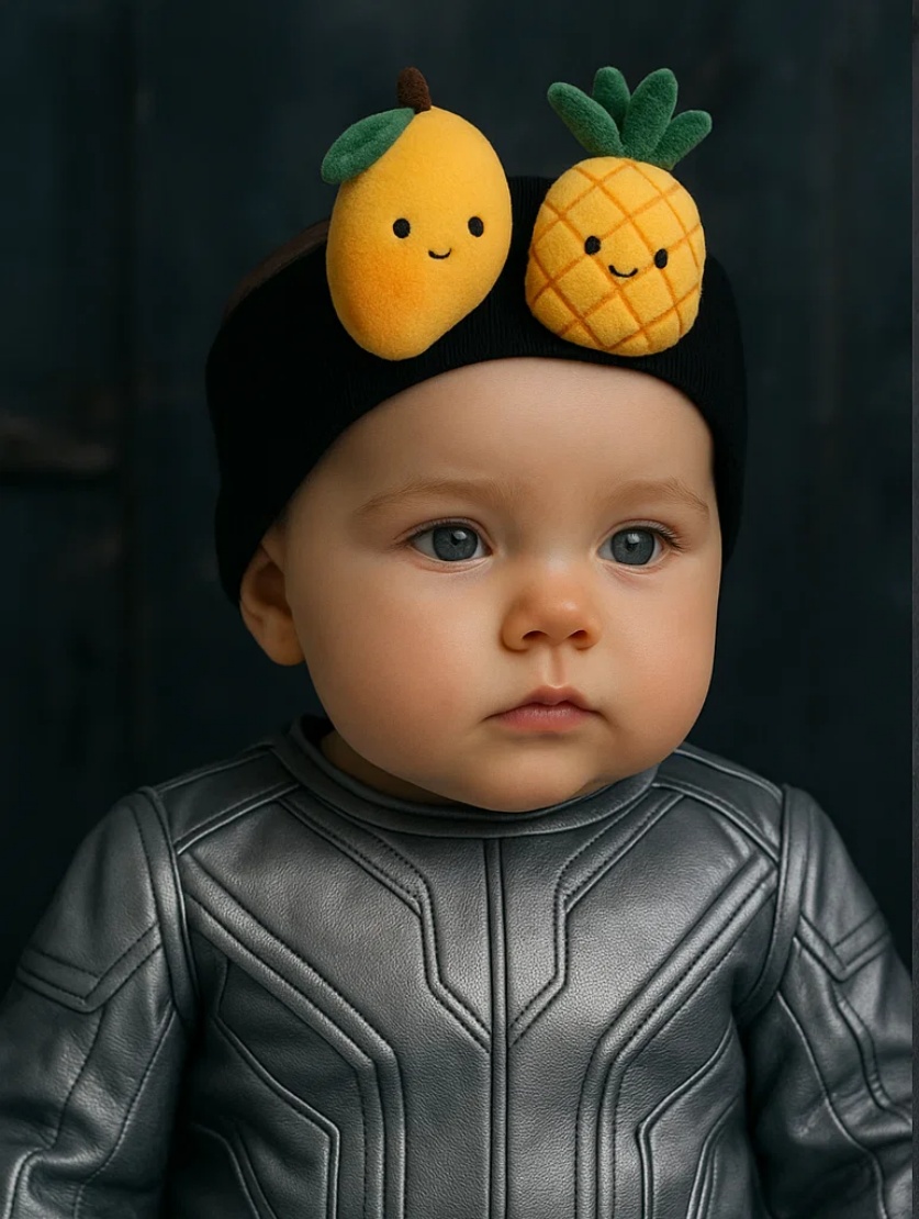 Tropical Vibes Only: Mango & Pineapple Baby Headband – Adorable and Fun!
