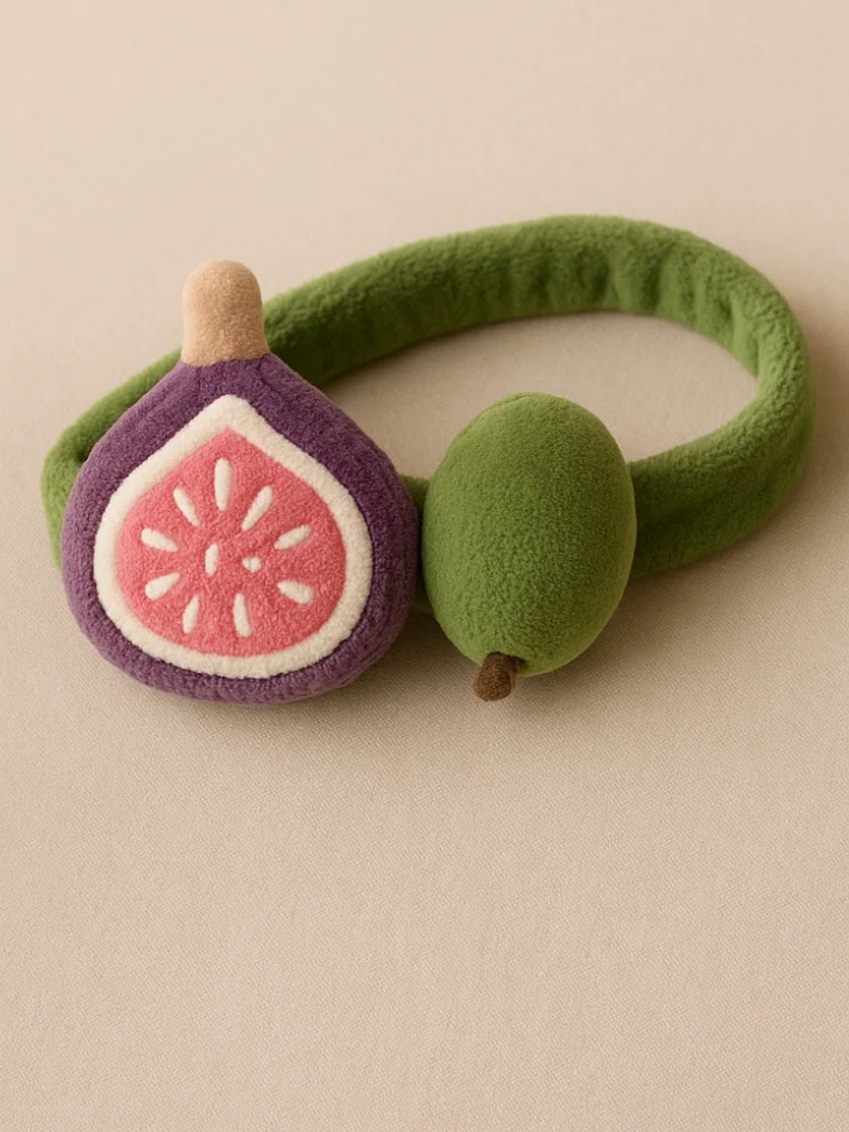 Baby Headband with Fig and Olive Plush Toys