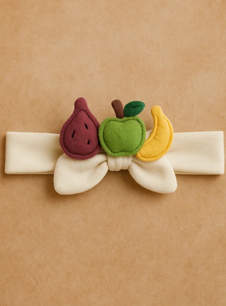 Fruit Party on Your Baby’s Head – Fig, Green Apple, and Banana Plush Baby Headband!