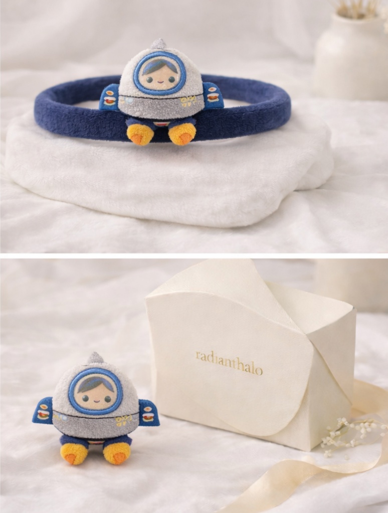 Removable Cartoon Soft Baby Headband with Cute Plush Character for Photos