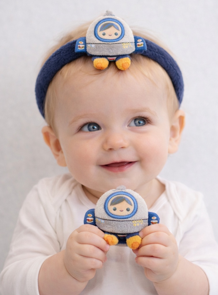 Removable Cartoon Soft Baby Headband with Cute Plush Character for Photos