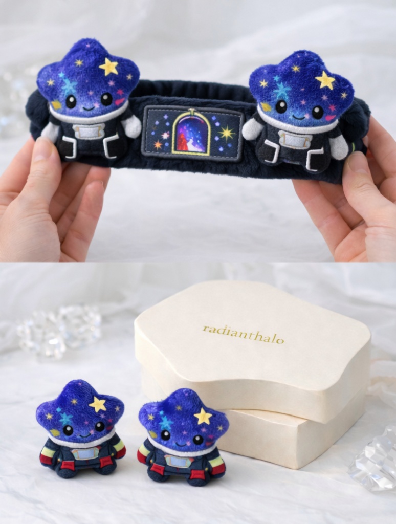 Removable Cartoon Soft Baby Headband with Cute Plush Character for Photos