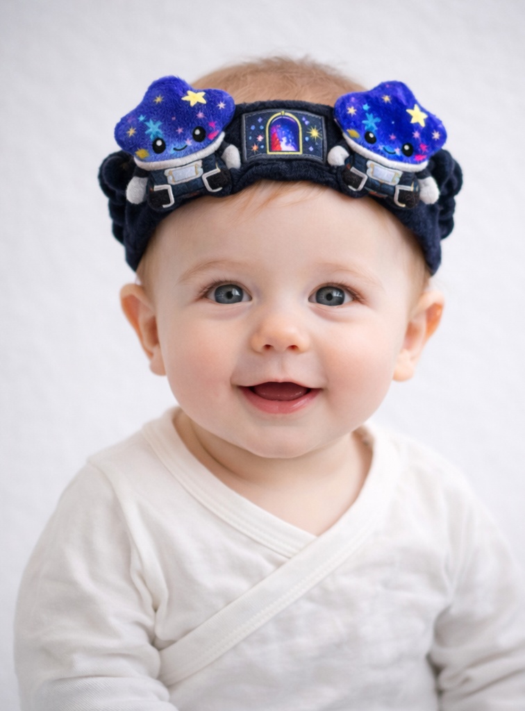 Removable Cartoon Soft Baby Headband with Cute Plush Character for Photos