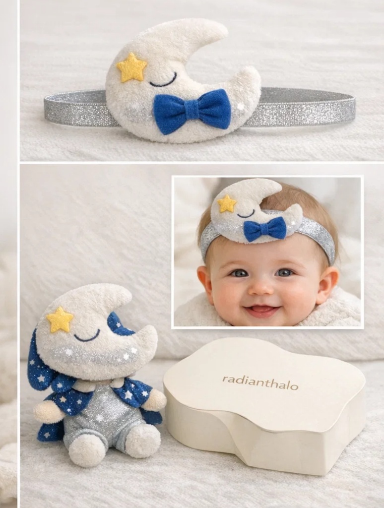 Adorable Baby Headband with Removable Plush Starry Characters