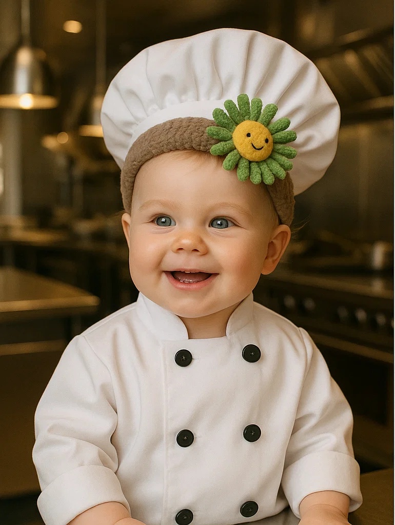 Baby Chef Headband – Sunflower Sprout Smile