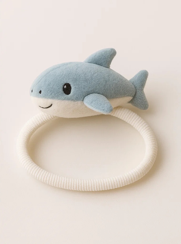 Tiara para bebê com enfeite removível – tubarão azul fofo para ensaio fotográfico