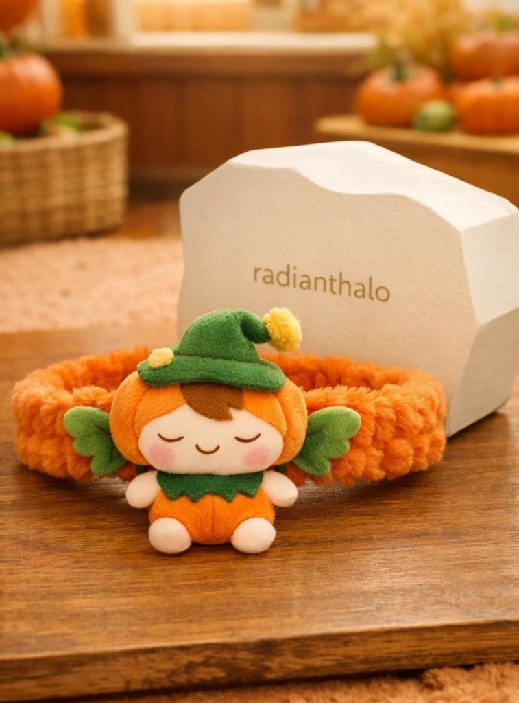 Pumpkin-Themed Plush Baby Headbands for Twins - Product 5