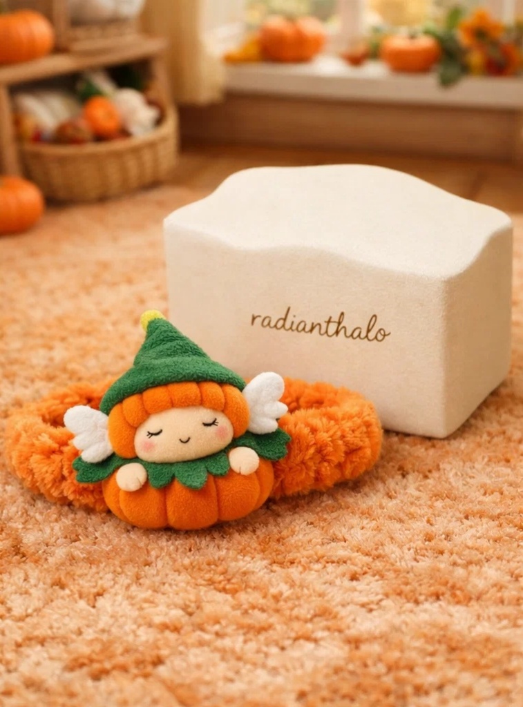 Pumpkin-Themed Plush Baby Headbands for Twins - Product 6