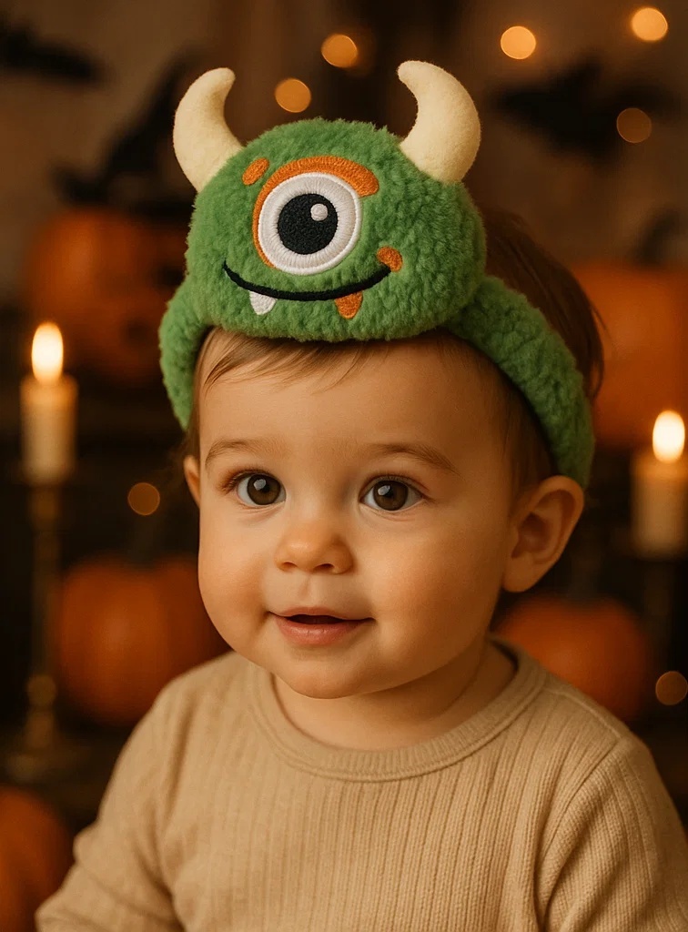 Roztomilé dětské čelenky na Halloween s plyšovými hračkami – ideální pro focení vašich miminek B端 – Perfektní pro Halloween B端!