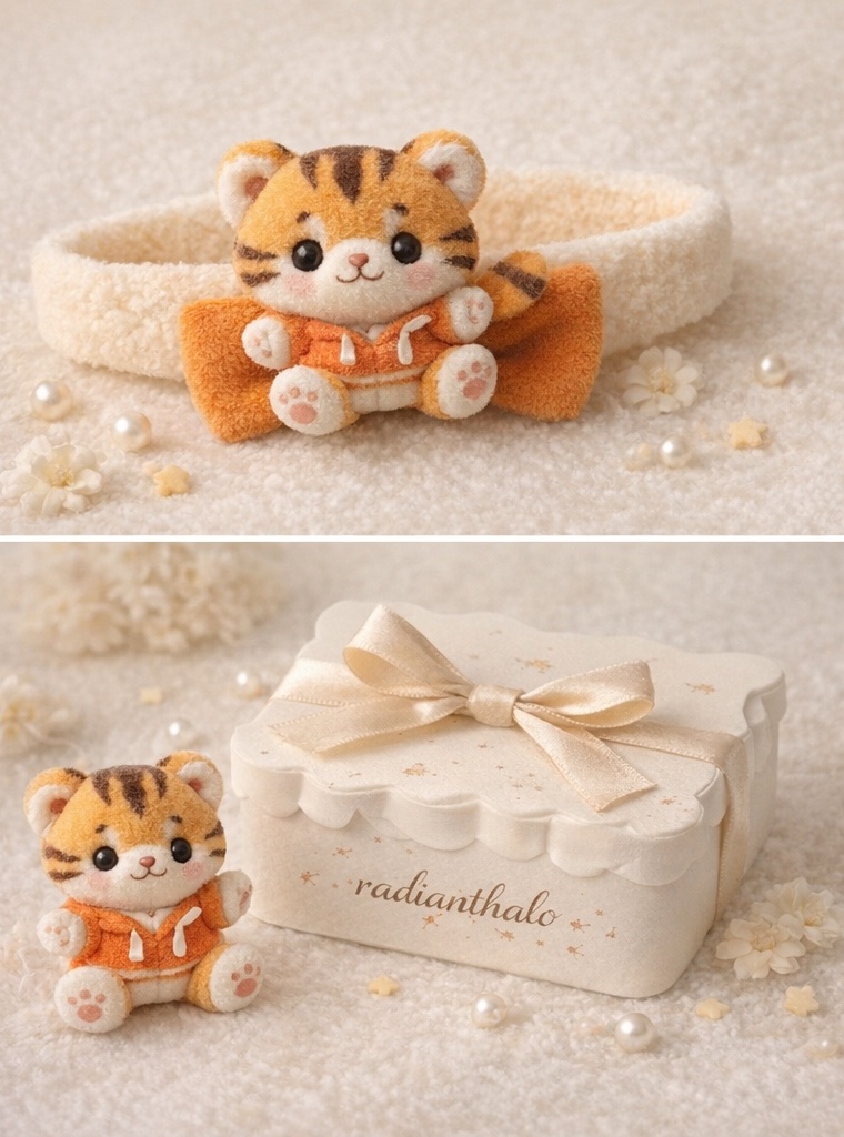 Tiger Baby Headband with Plush Tiger Design