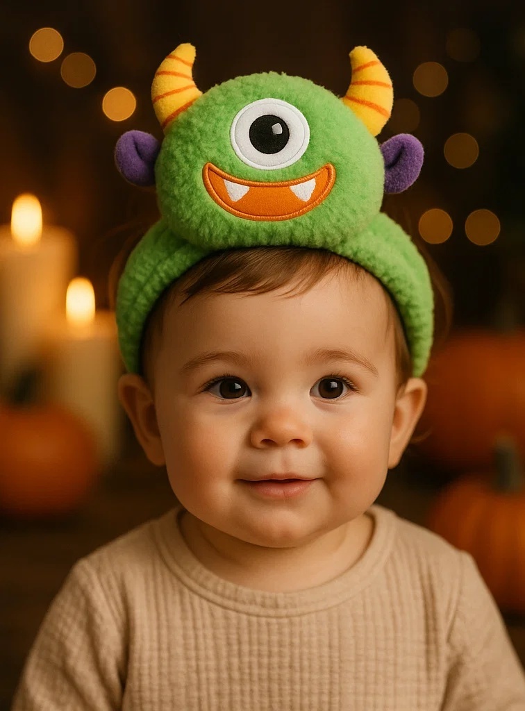 かわいいハロウィン赤ちゃん用ヘアバンドぬいぐるみ付き – 赤ちゃんの写真に最適 B端 – B端の顧客が大好き！