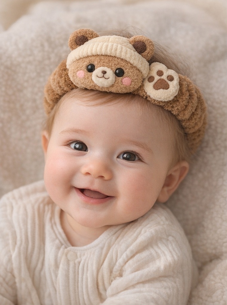Bear Headband for Babies – Soft Plush Design