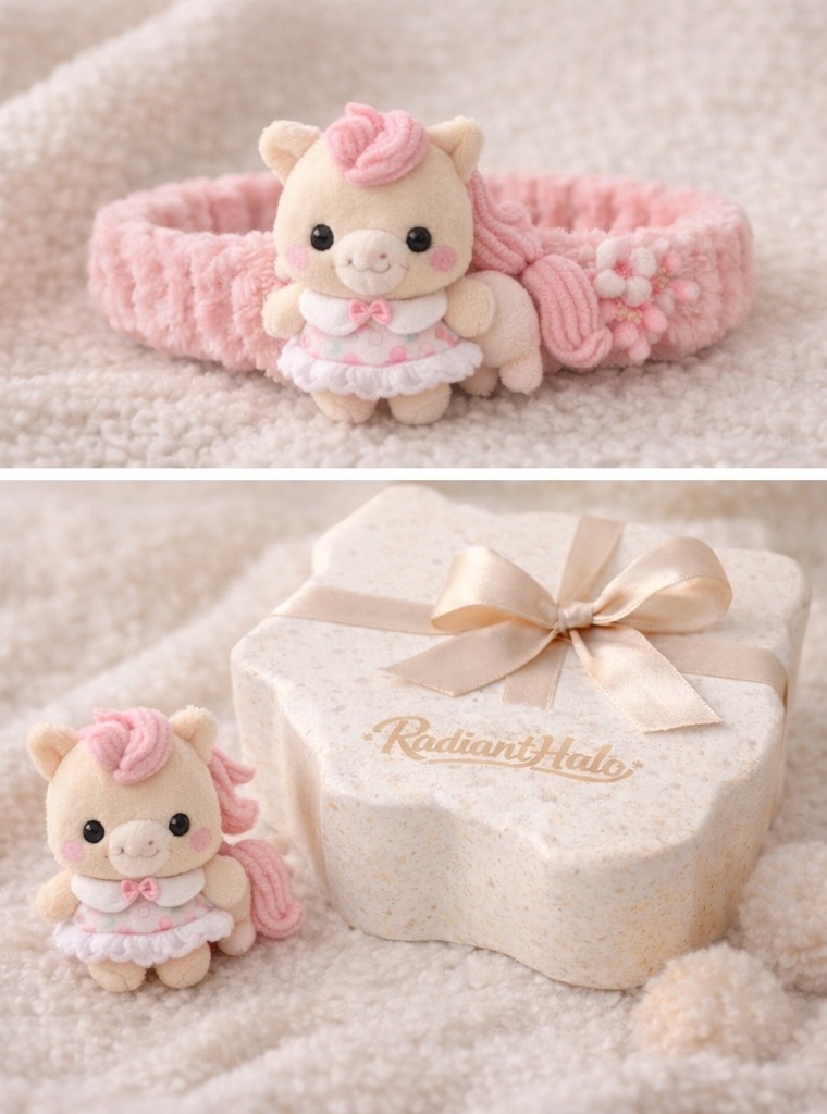 Unicorn Baby Headband with Pink Plush Design