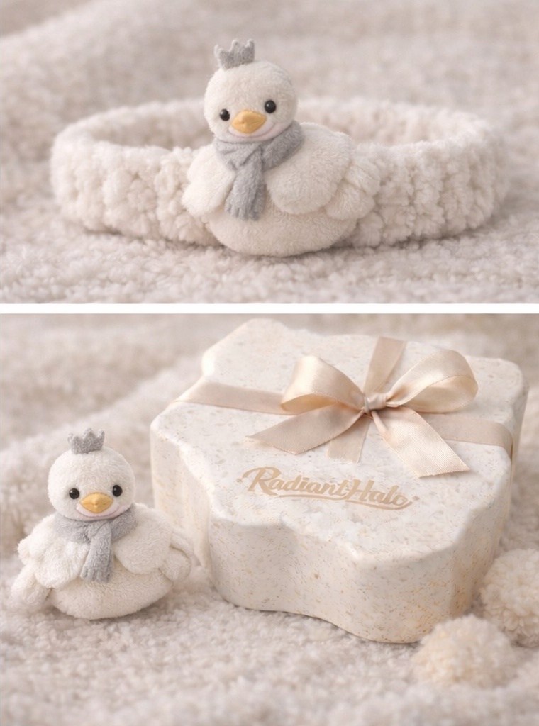 Swan Baby Headband with Crown Design