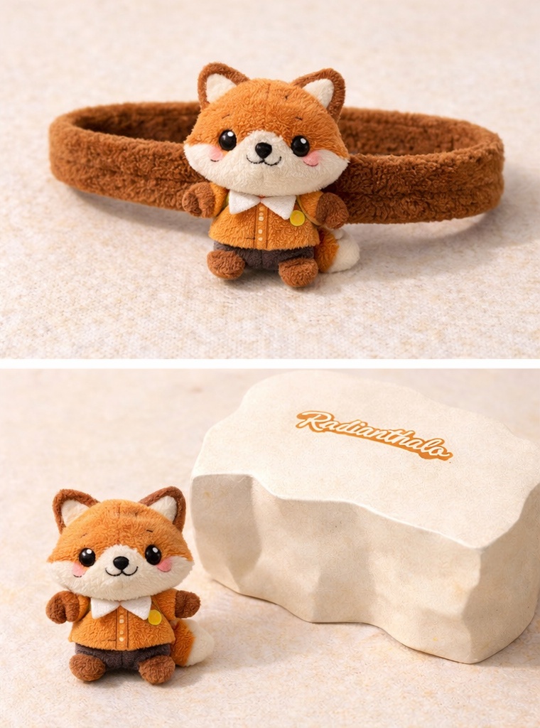 Explorer Fox Baby Headband with Brown Band