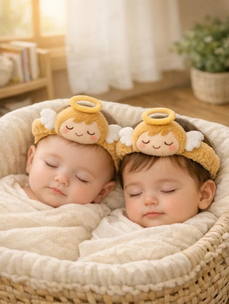 Andělské Dvojčata Dětské Čelenky pro Roztomilé Fotografování Dvojčat