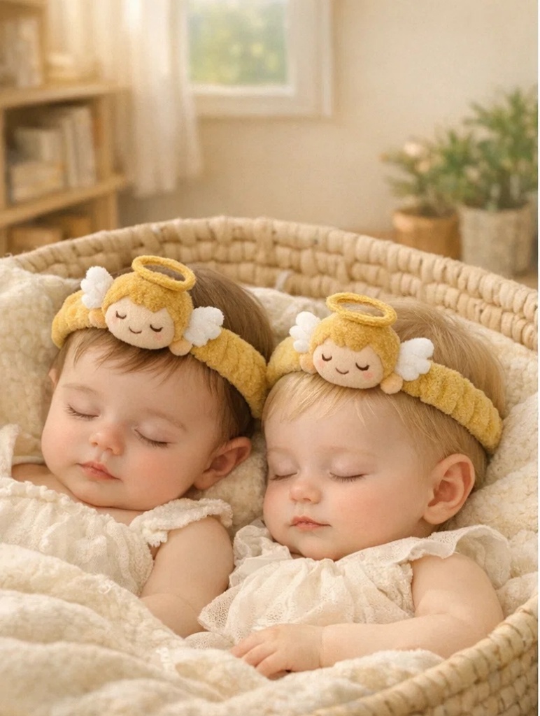 Andělské Dvojčata Dětské Čelenky pro Klidné Dvojčatové Fotografování