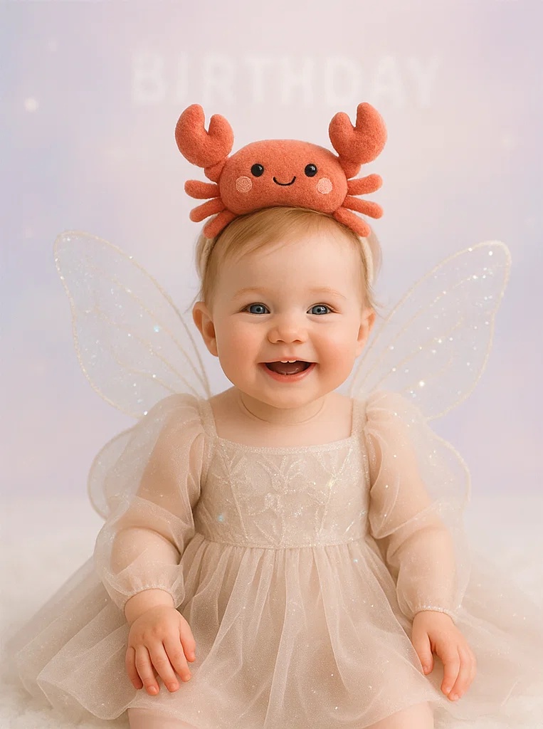 Bandeau bébé avec décorations amovibles – loutre mignonne pour séance photo