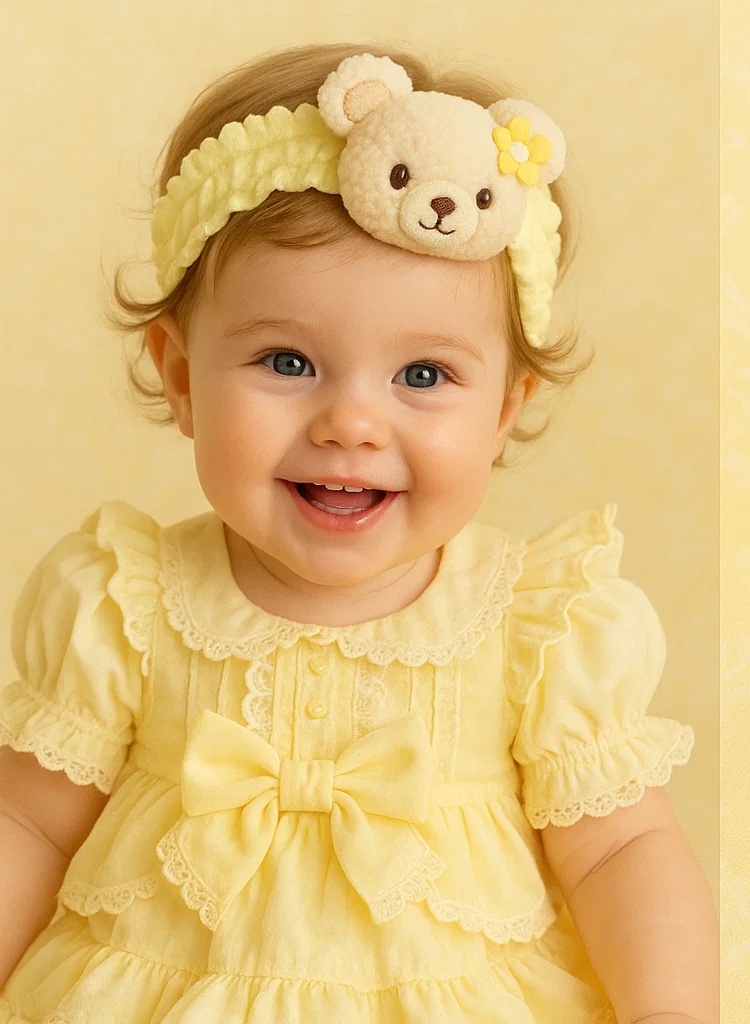 Bear Ears Baby Headband with Flower – Sweet and Playful