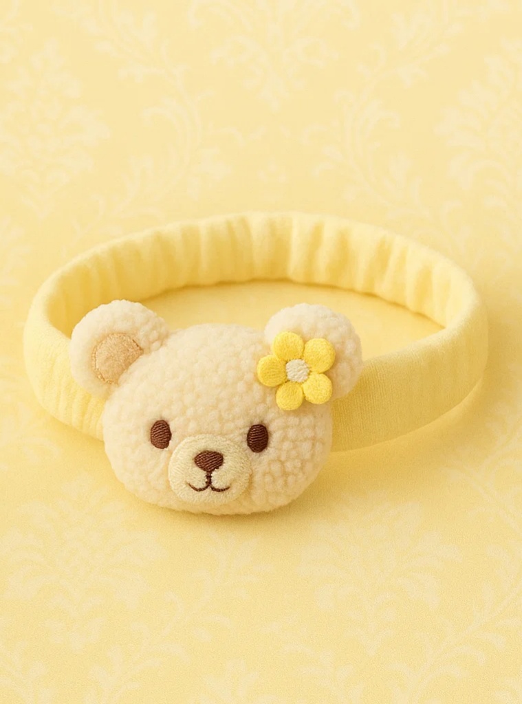 Bear Ears Baby Headband with Flower – Sweet and Playful