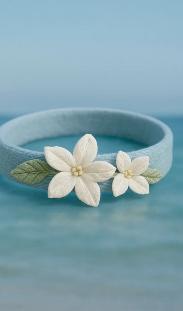 Baby Headband with White Flower Decoration for Photoshoots