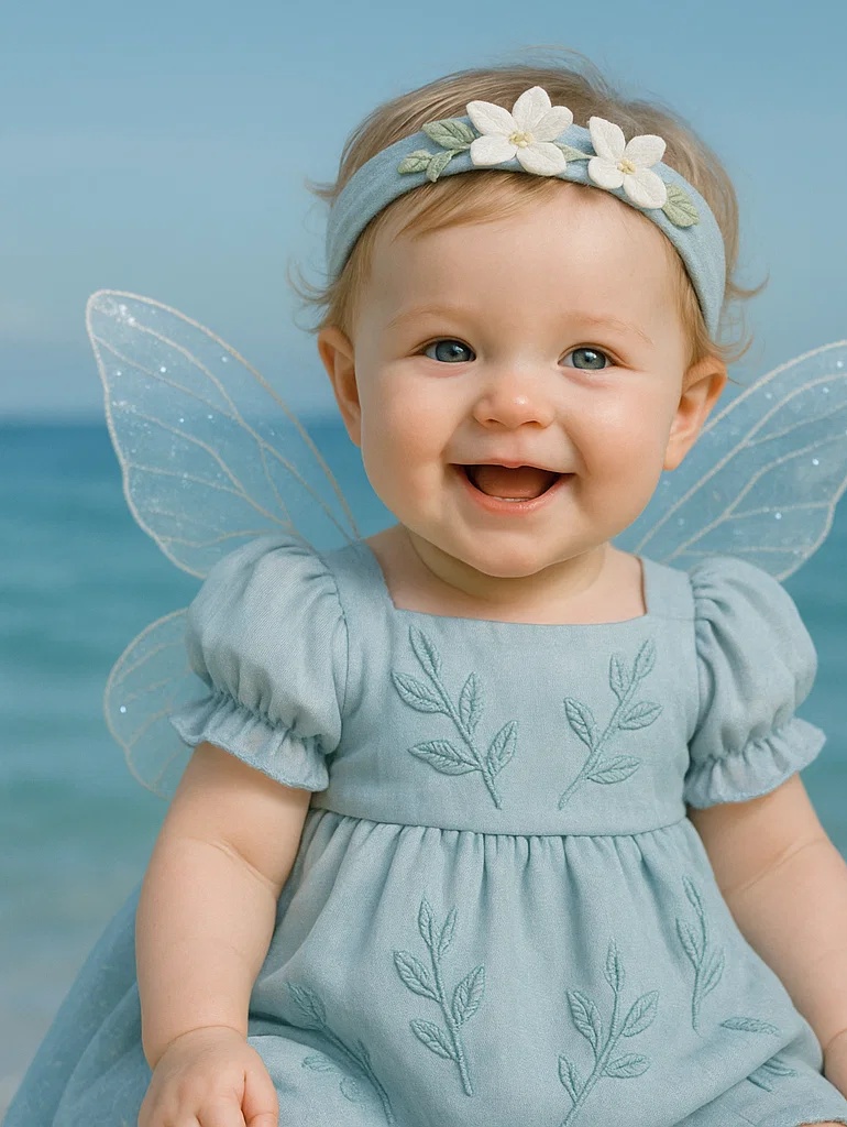 Baby Headband with White Flower Decoration for Photoshoots