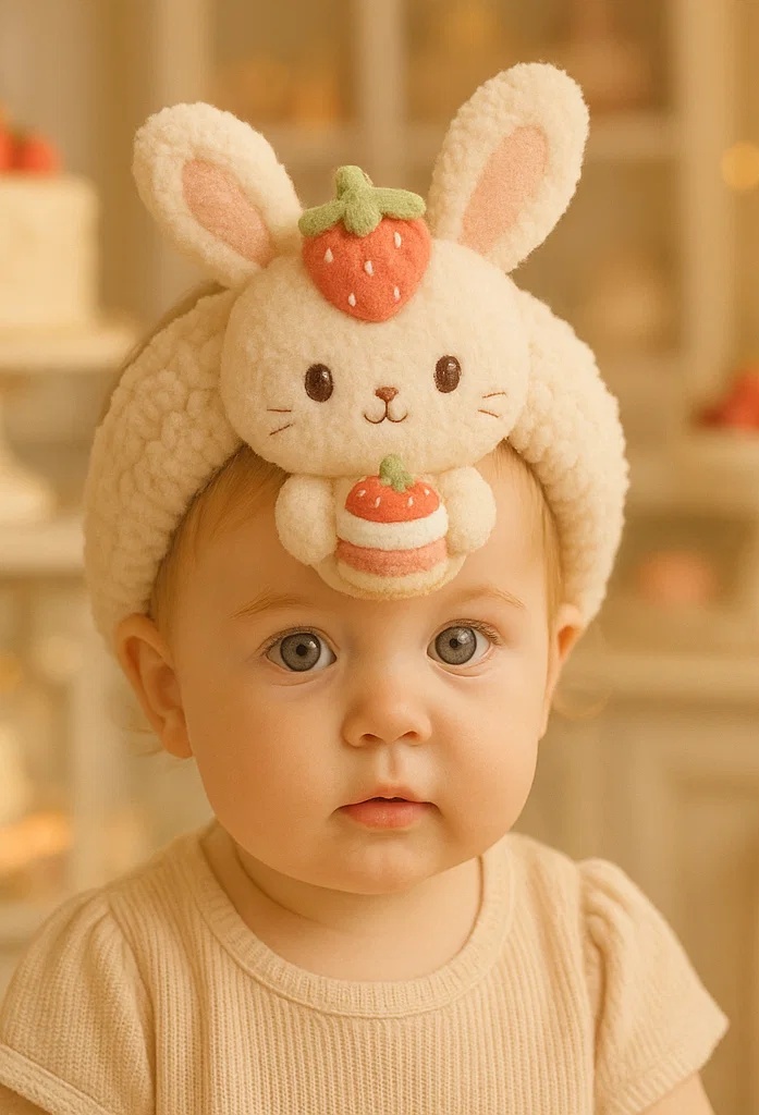 Soft Baby Headbands with Removable Fruit and Cartoon Embellishments – Perfect for Photography and Daily Wear