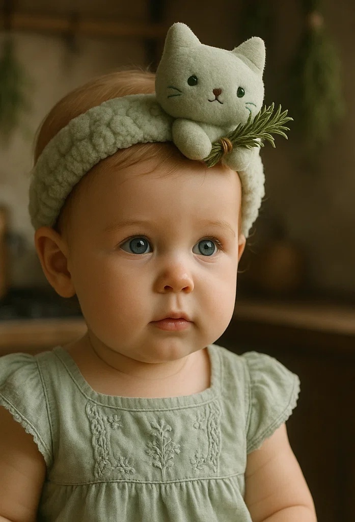 Wholesale Soft Baby Headbands with Animal Plush – Cute Cat Design for Infant Accessories and Gift Sets