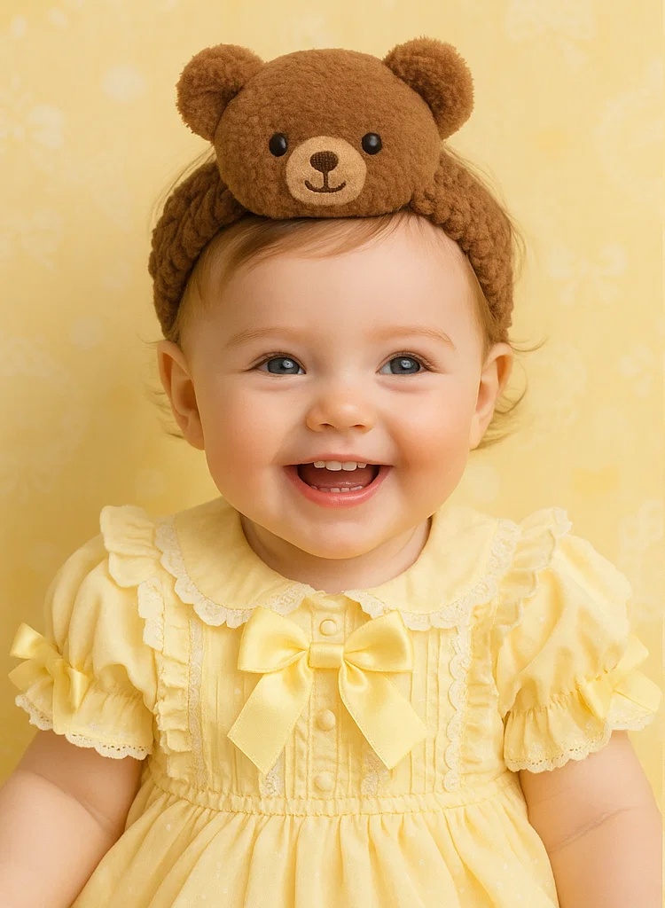 Brown Bear Baby Headband – Soft and Snuggly