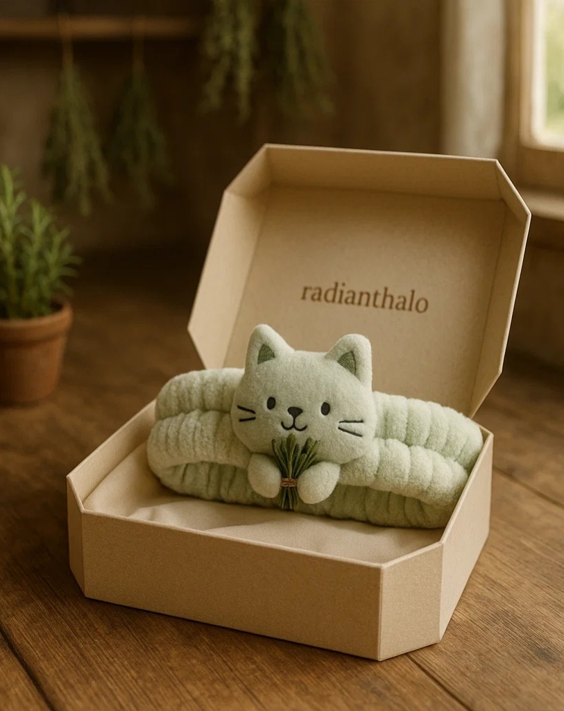 Comfortable Baby Headbands for Photoshoots – Cartoon Cat Plush with Elastic and No-Slip Design