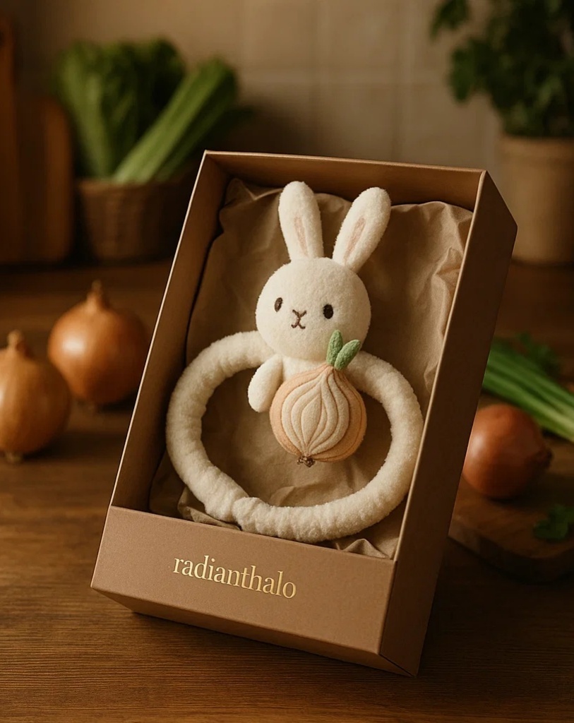 Soft and Stylish Baby Headband with Bunny and Onion Design for Precious Baby Photos