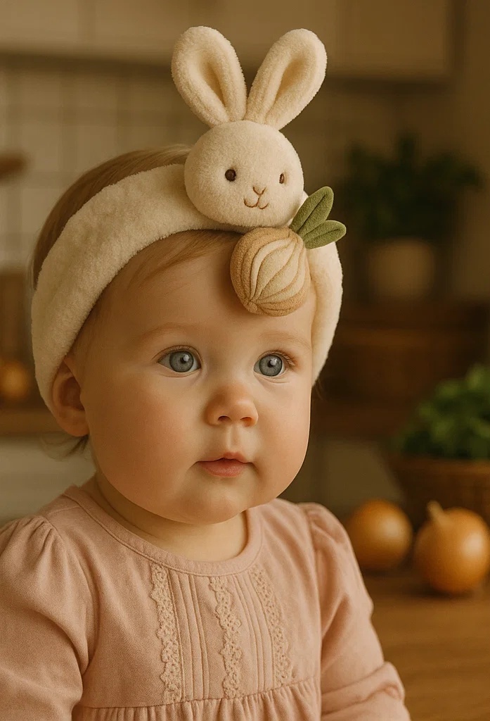 Cute Baby Headband with Bunny Design for Photoshoots