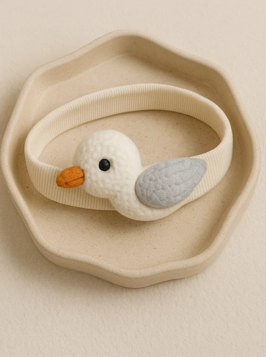 Bandeau bébé en coton doux motif canard – Accessoire photo adorable