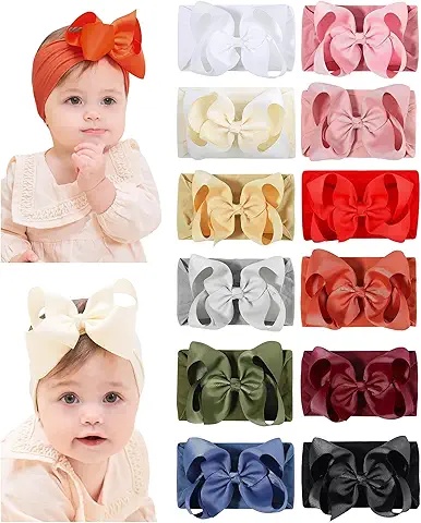 Faixa de Cabeça de Bebê 10 Cores – Faixa de Nó Grande e Confortável