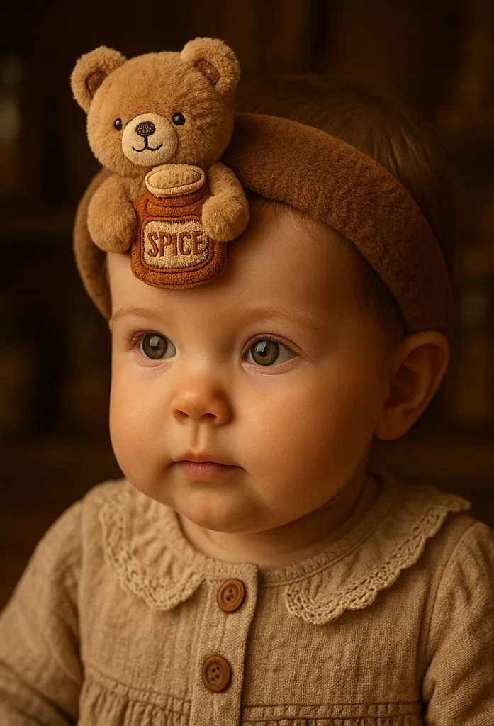 Teddy Bear Latte Baby Headband for an Effortlessly Cute Style
