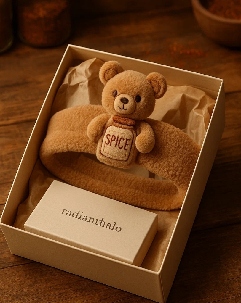 Teddy Bear Spice Baby Headband for a Cozy and Adorable Look