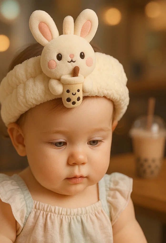 Cute Bunny Headband with Soft Plush Design for Babies