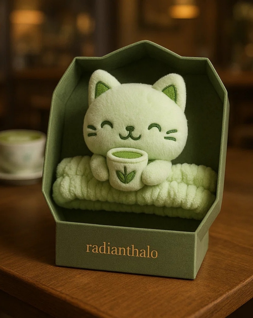 Green Cat Headband for Babies with Leaf Design – Cozy and Cute