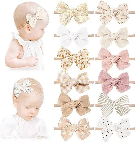 Faixa de Cabeça de Bebê 12 Cores – Estilo Confortável com Nó Grande para Bebês