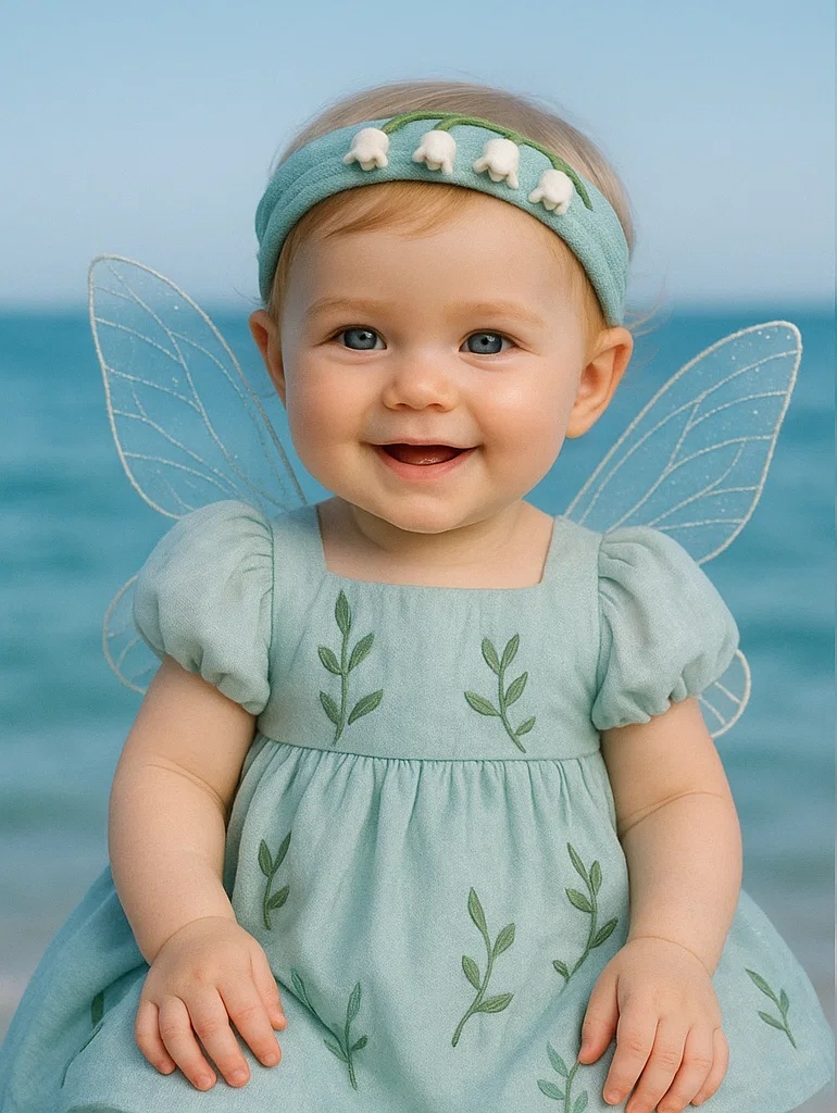 Lovely Baby Headband with Blue Flower and Gentle Embellishments