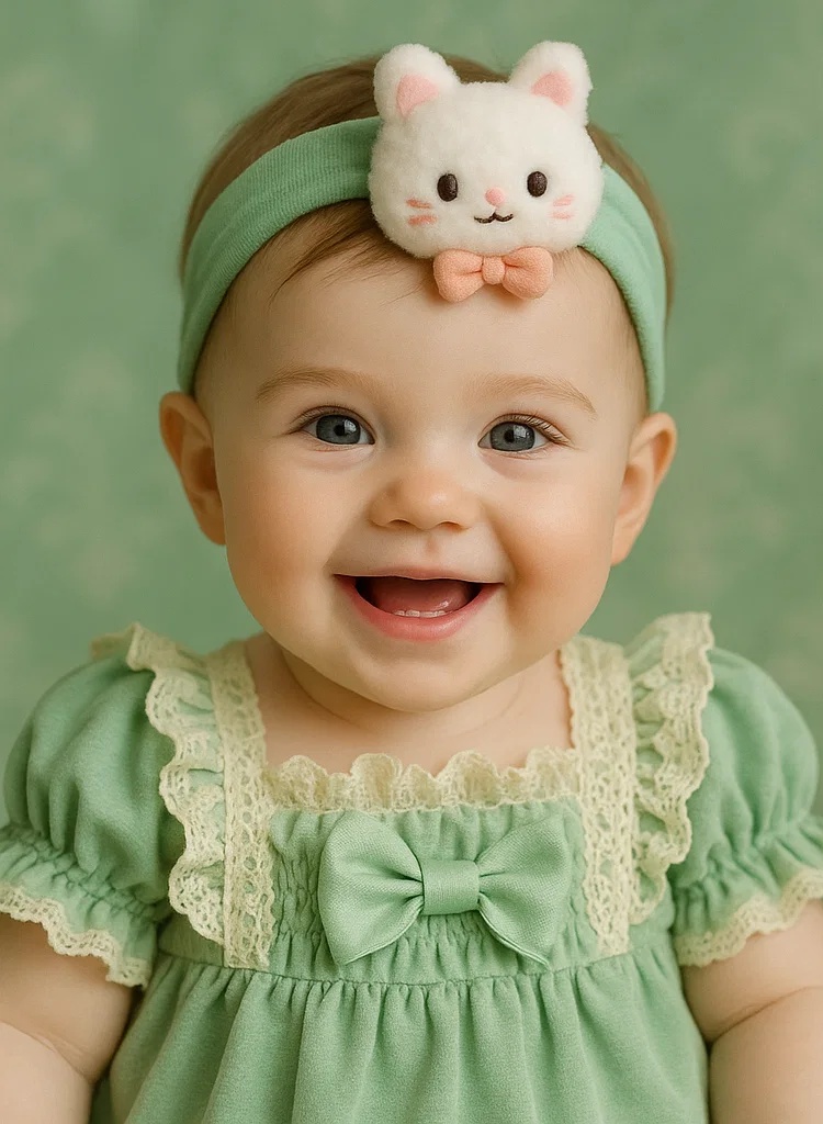 Baby Headband - Kitty with Bow