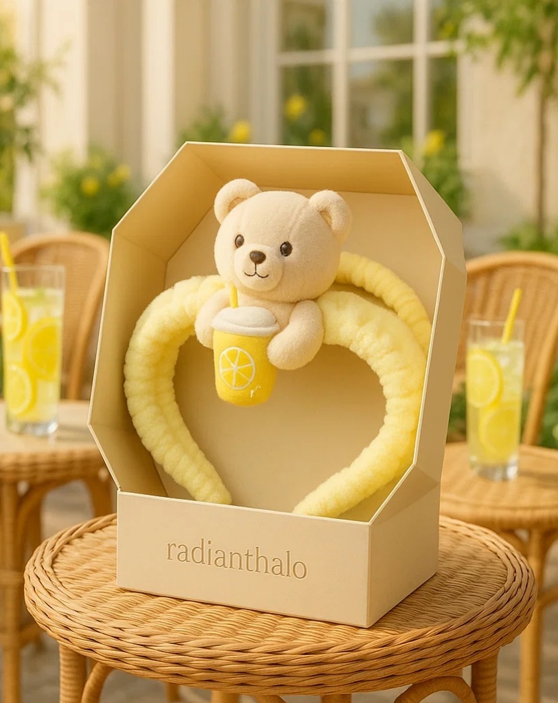 Lemonade Bear Baby Headband – Soft Plush for Baby Gift Sets