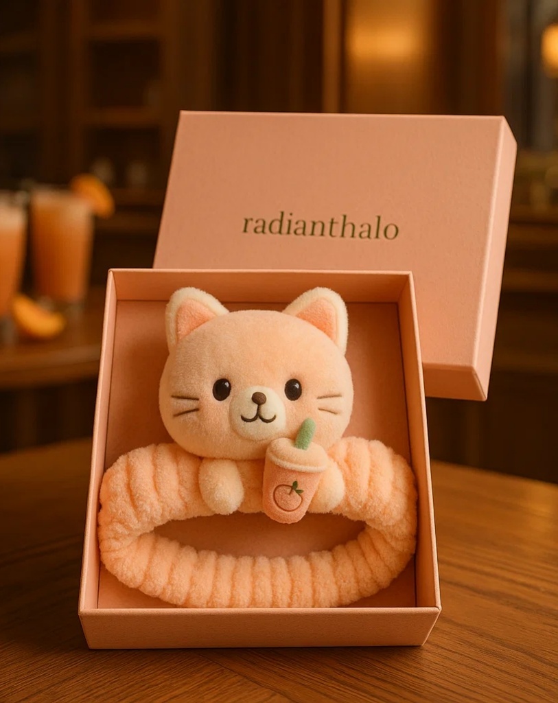 Peach Cat Baby Headband – Adorable Design for Baby Accessories